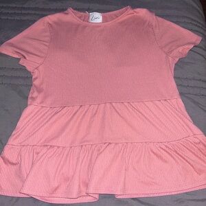 Olivia Rae Coral Tiered Short Sleeve Top